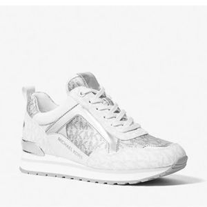 Michael Kors Women’s Wilma Trainer Sneakers-Silver Size 6.5 New in Box